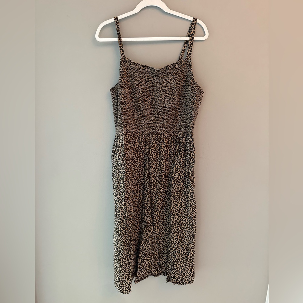 Old Navy Tan and Black Leopard Print Sundress